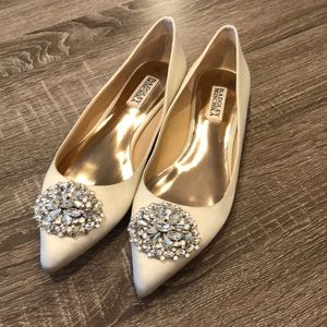 Badgley Mischka Wedding Flats Crystal & Rose Gold